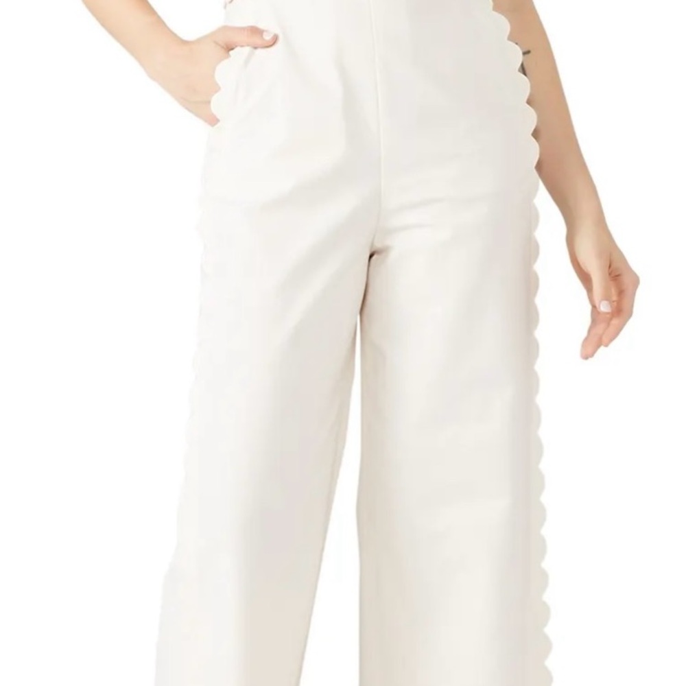 Rebecca Taylor Cream Scalloped Jumpsuit - Picture 7 of 12